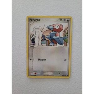 Pokemon Porygon Card with Red and Blue Accents